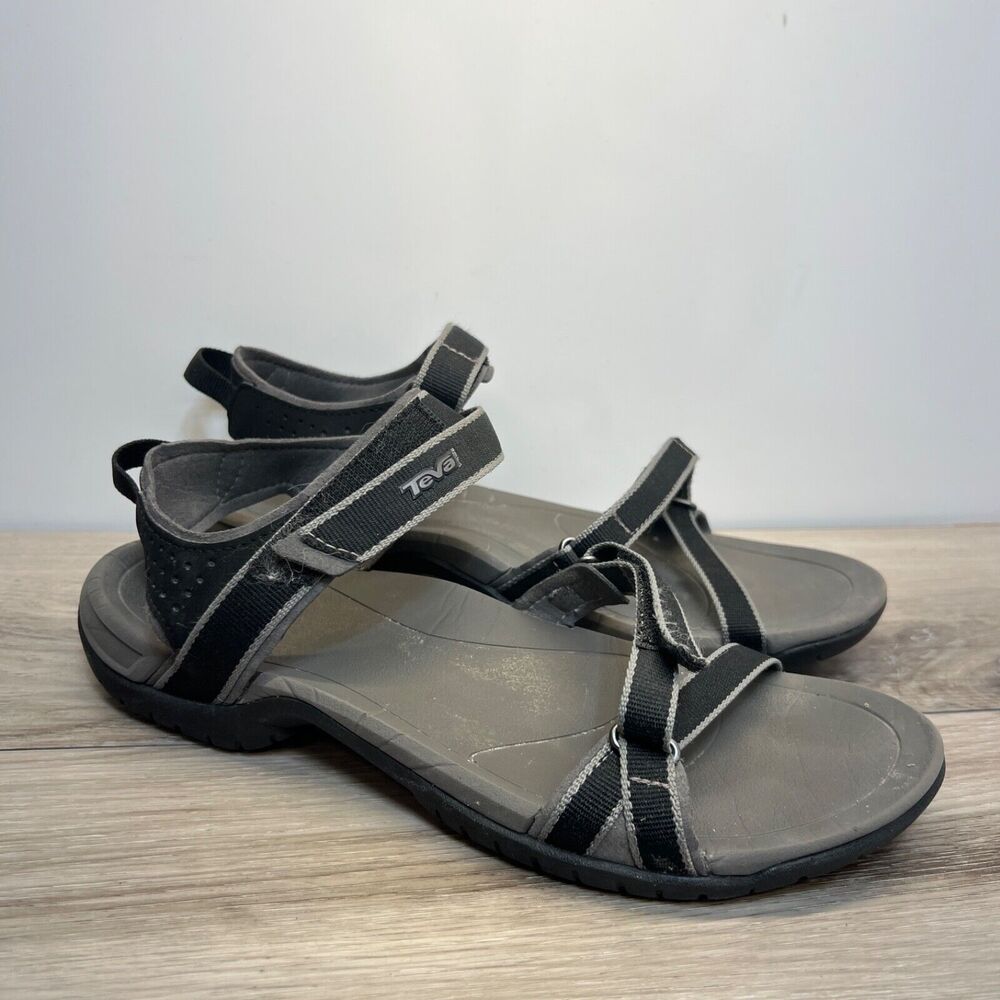 Teva Sandals Womens 9 Verra Ankle Straps Black Hook‎ & Loop Comfort 1006263